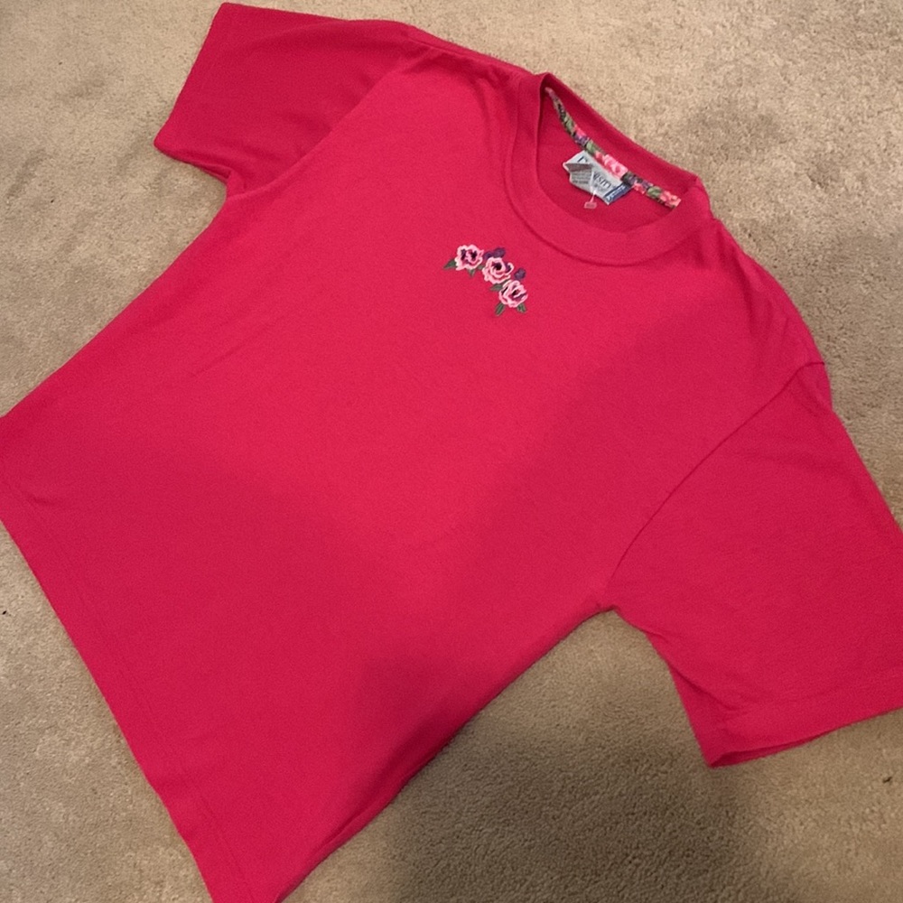 Fuchsia Top with Floral Embroidery by Diversity Sport